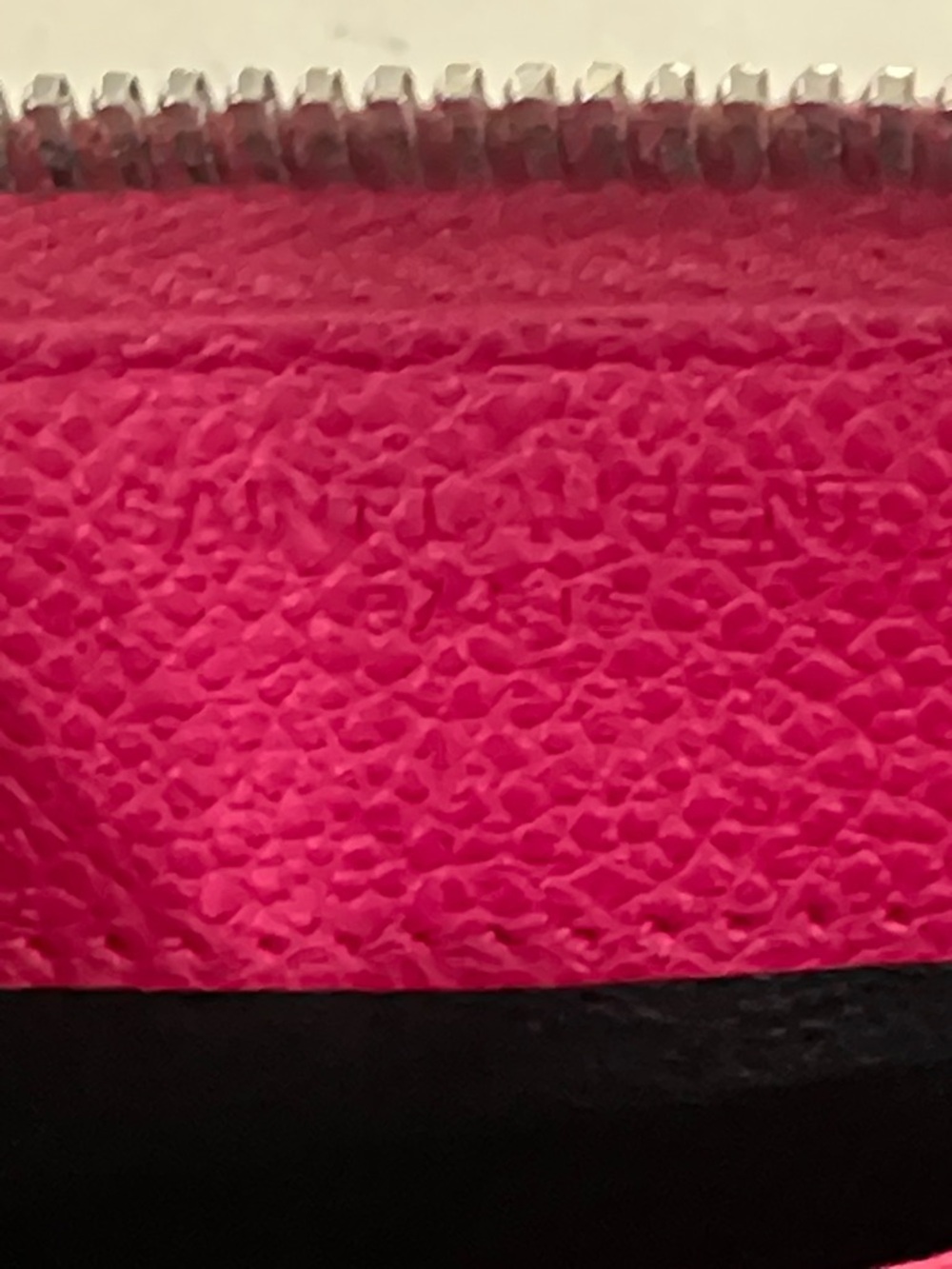 Saint Laurent Fuchsia Zip Wallet with YSL Charm - Picture 11 of 15